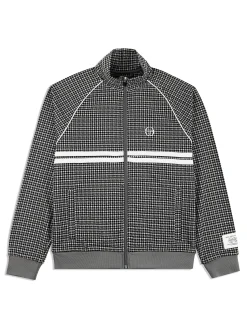 Fashion Dallas Houndstooth Track Jacket- Tracksuits|Jackets