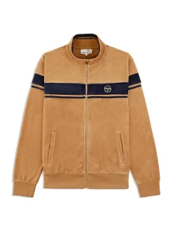 Cheap Damarindo Velour Track Jacket- Almond/ Maritime Blue Tracksuits|Velour