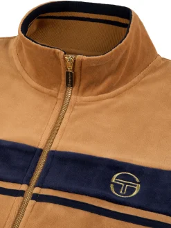 Cheap Damarindo Velour Track Jacket- Almond/ Maritime Blue Tracksuits|Velour
