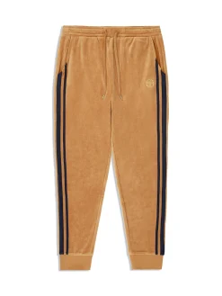 Store Damarindo Velour Track Pant- Almond/ Maritime Blue Tracksuits|Velour