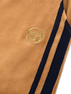 Store Damarindo Velour Track Pant- Almond/ Maritime Blue Tracksuits|Velour