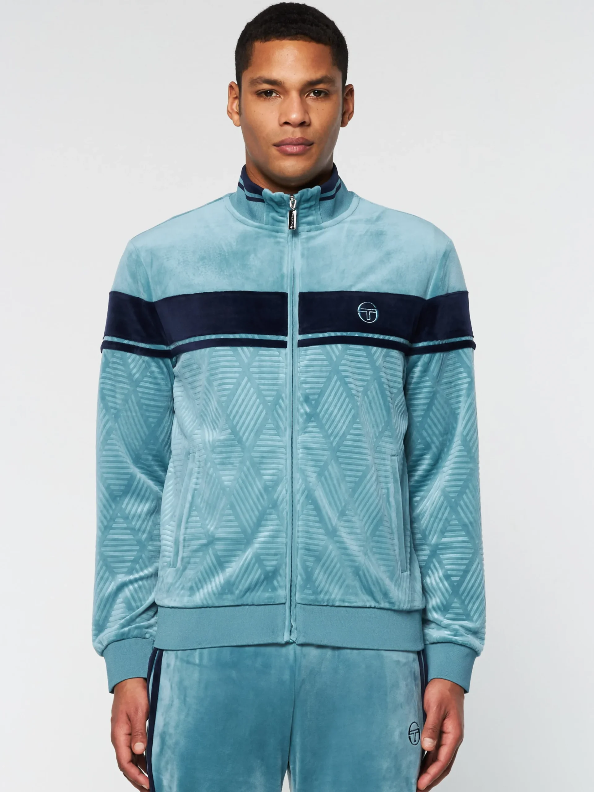 Hot Debossed Damarindo Velour Track Jacket- Tracksuits|Velour