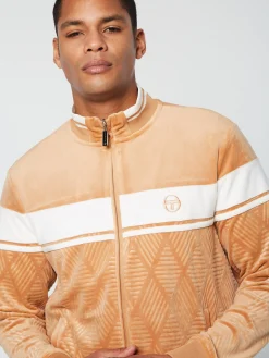Best Debossed Damarindo Velour Track Jacket- Tracksuits|Velour