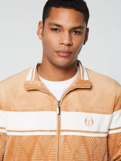 Best Debossed Damarindo Velour Track Jacket- Tracksuits|Velour