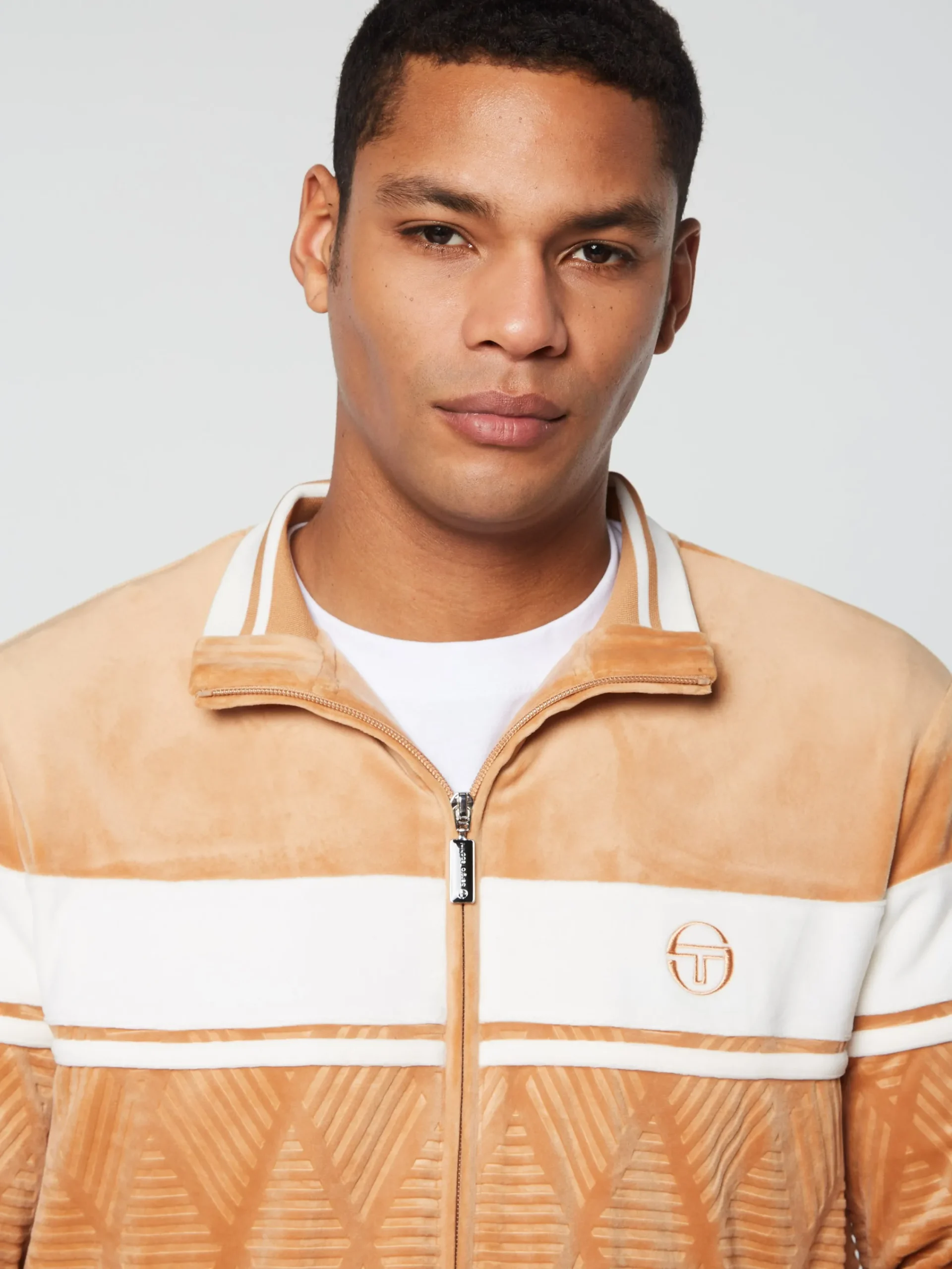 Best Debossed Damarindo Velour Track Jacket- Tracksuits|Velour