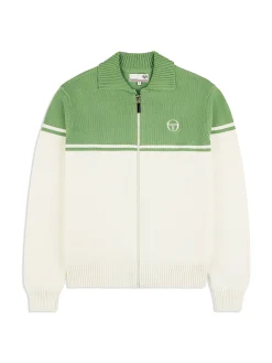 Cheap Donato Knit Track Jacket- Gardenia/ Jade Green Knitwear|Jackets