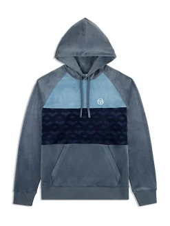 Fashion Foggia Velour Debossed Hoodie- Velour|Sweatshirts And Hoodies