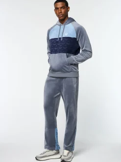 Fashion Foggia Velour Debossed Hoodie- Velour|Sweatshirts And Hoodies