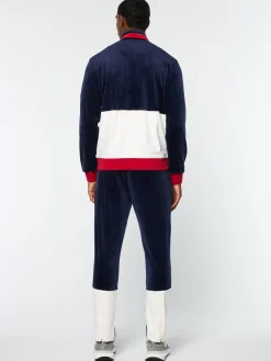 Cheap Foggia Velour Debossed Track Jacket- Tracksuits|Velour