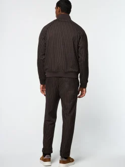 Fashion Gessato Suiting Track Jacket- Tracksuits|Jackets