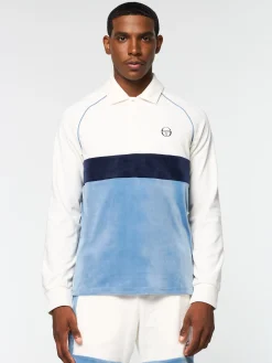 Fashion Noci Velour Long Sleeve Polo- Velour|Polos