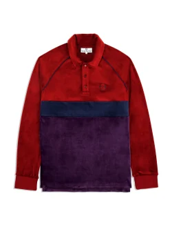 Clearance Noci Velour Long Sleeve Polo- Velour|Polos