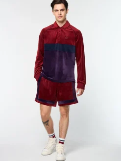 Clearance Noci Velour Long Sleeve Polo- Velour|Polos