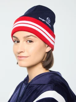 Best Sale Surgis Knit Beanie- Maritime Blue/ Adrenaline Rush/ White Women Knitwear|Headwear