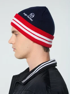 Best Sale Surgis Knit Beanie- Maritime Blue/ Adrenaline Rush/ White Women Knitwear|Headwear