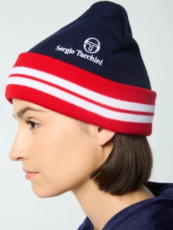Best Sale Surgis Knit Beanie- Maritime Blue/ Adrenaline Rush/ White Women Knitwear|Headwear