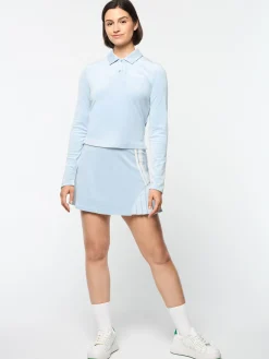 Best Sale Veneto Velour Long Sleeve Polo- Women Velour|Tops And Sports Bras