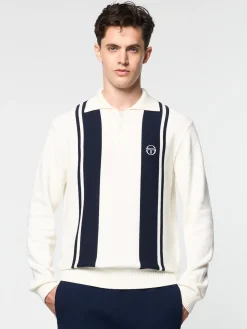 Online Young Line Knit Long Sleeve Polo- Knitwear|Polos
